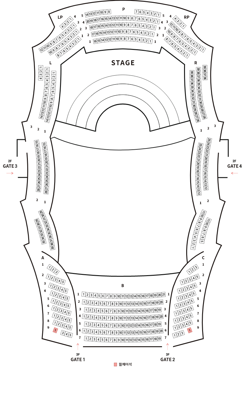 2층 좌석안내도